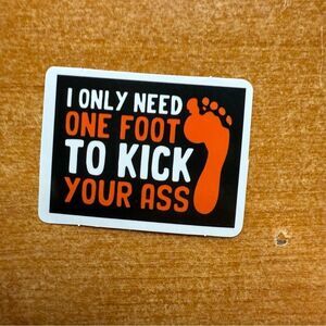 Funny Sticker with Orange‎ and Black Design